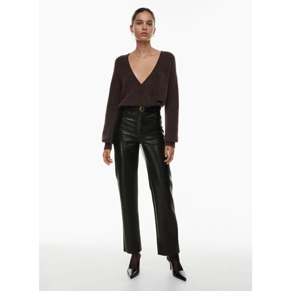 Aritzia Wilfred The Melina Black Faux Leather Pants,‎ Contemporary, size 10